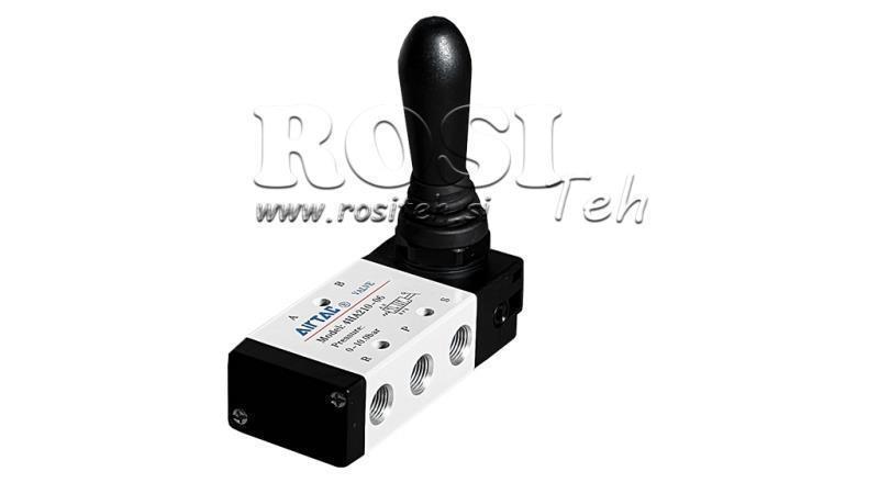 PNEVMATSKI ROČNI VENTIL 5/3 1/4 PRT-0853-CRR ROČNO VRAČANJE